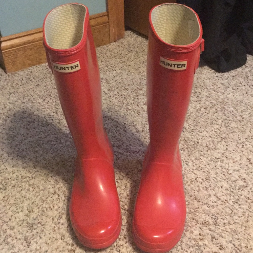 Red hunter boots